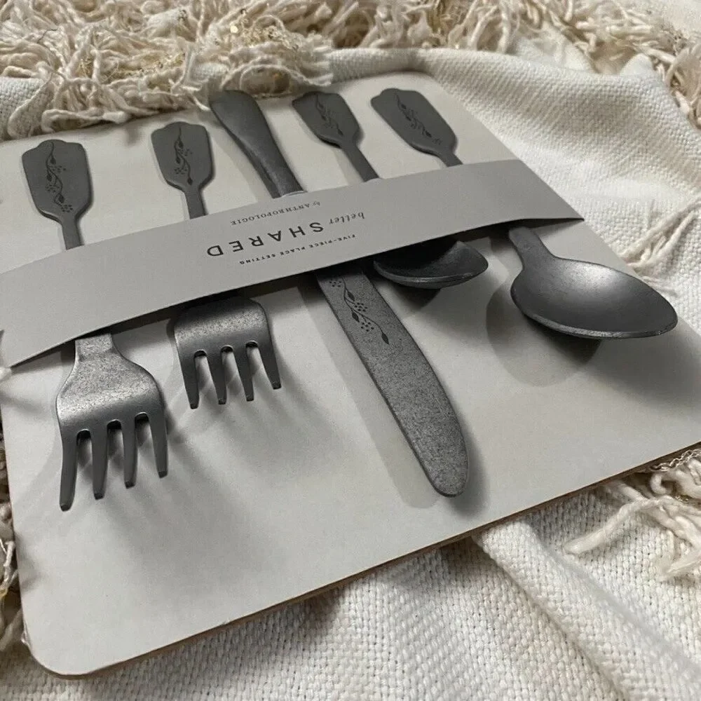 ANTHROPOLOGIE Hammond Flatware Better Shared Five-Piece Place Setting NEW